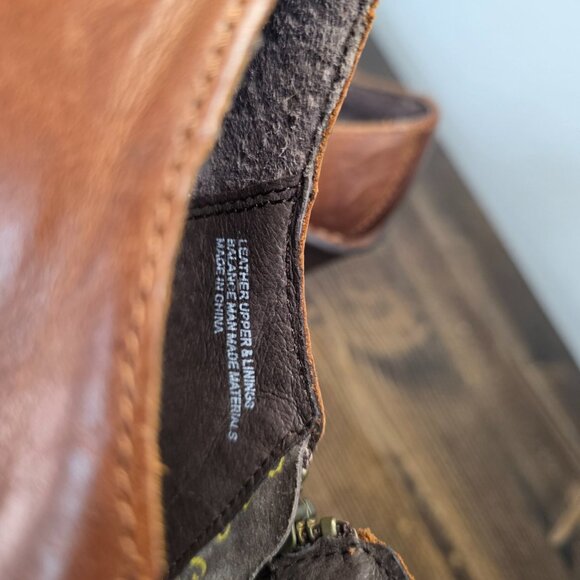 Born Elliott Tan/Brown Leather Double Zip Plain Toe Clog Sz.6.5 Comfort - Picture 12 of 15